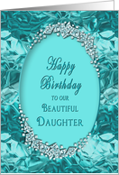 BIRTHDAY -Daughter - Blue Ice Gems Faux card
