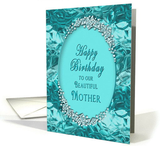 BIRTHDAY -Mother - Blue Ice Gems Faux card (1269510)