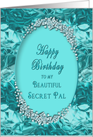 BIRTHDAY - Secret Pal - Blue Ice Gems Faux card