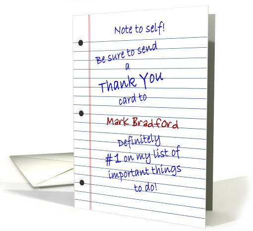 THANK YOU - NOTE TO SELF - Humor -Personalize Name card (1270648)