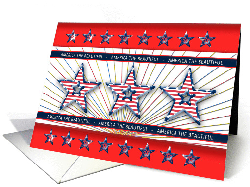 American Patriotic Stars and Stripes - Blank card (1284046)
