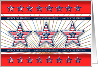 American Patriotic Stars and Stripes - Blank Card