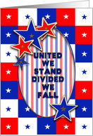 American Patriotic - Red - White - Blue - Stars card