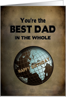 BIRTHDAY- BEST DAD - Blue/Brown World card