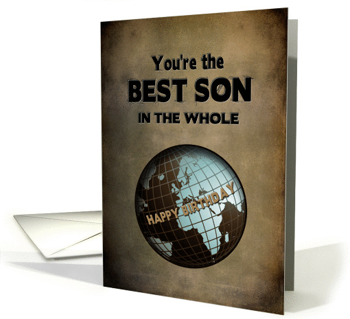 BIRTHDAY- BEST SON - Blue/Brown World card (1286214)