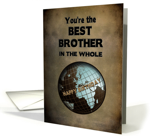 BIRTHDAY - BEST BROTHER - Blue/Brown World card (1286224)