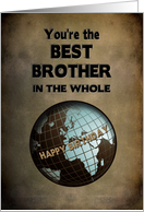 BIRTHDAY - BEST BROTHER - Blue/Brown World card
