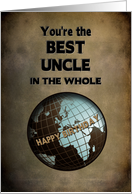 BIRTHDAY - UNCLE - Blue/Brown World card