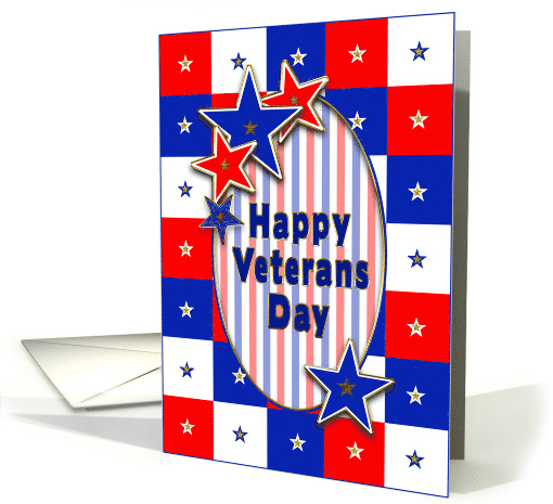 VETERAN'S DAY, Patriotic, Red,White, Blue, Stars card (1287060)