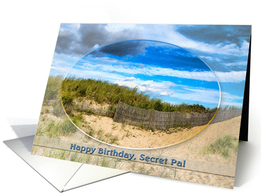 BIRTHDAY- SECRET PAL - Scenic Beach with Oval Inset - card (1288892)