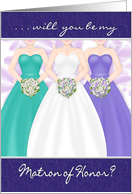 Matron of Honor - Bride’s Attendant Invitation - Bridesmaids/Bride card