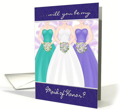 MAID OF HONOR - BRIDE'S ATTENDANT INVITATION - BRIDESMAID/BRIDE card