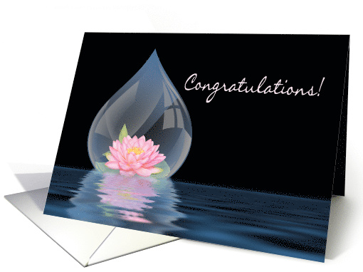 CONGRATULATIONS, LOTUS FLOWER IN DROPLET card (1290660)