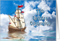 11th Birthday Party Invitation - Ship on Water card