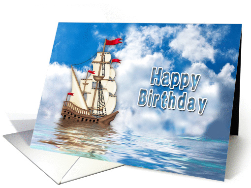 BIRTHDAY - Ship on Water card (1292156)