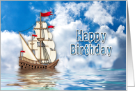 BIRTHDAY - Ship on Water card