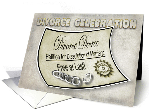 Divorce Party Invitation - Decree - Broken Chain card (1292878)