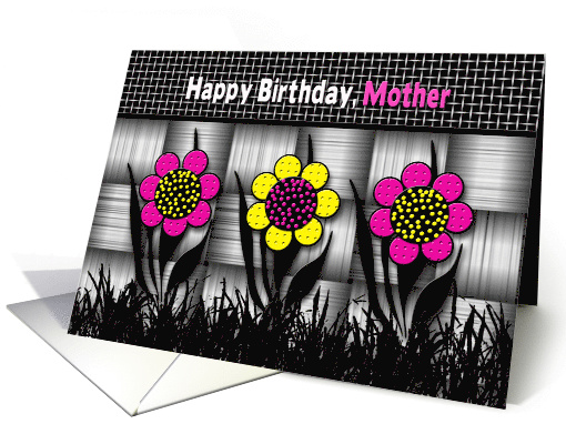 Birthday, Mother, Bright Colorful Abstract Daisies on... (1293880)