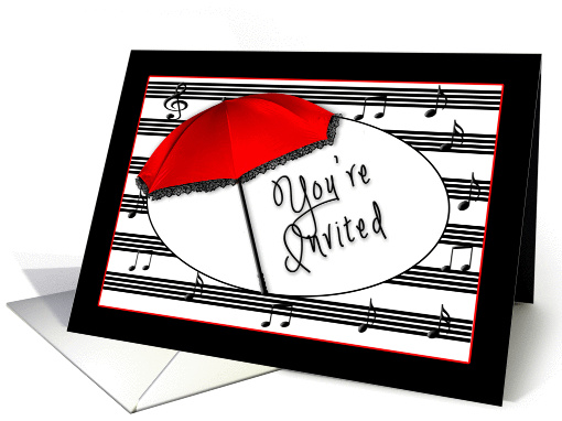 You're Invited -Invitation-Musical Notes - Umbrella card (1294438)
