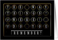 Old Tyewriter Keyboard - Nostalgia - Letter Keys card