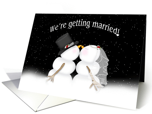 Wedding Invitation - Winter - Snowmen - Fun card (1313040)