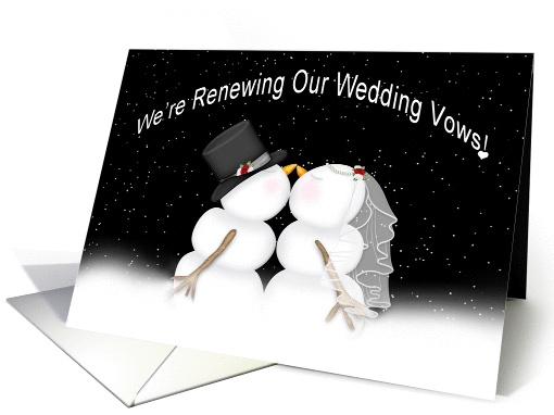 Renewing Wedding Vows Invitation - Winter - Snowmen - Fun card