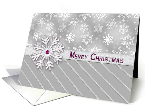 Christmas - Elegant Gray with Snowflakes card (1320546)