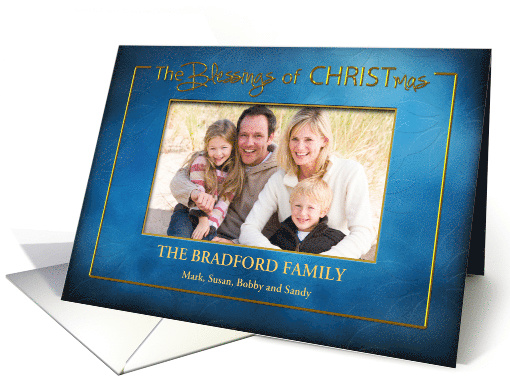 Christmas Blessings - Photo Insert - Blue/Gold card (1321070)