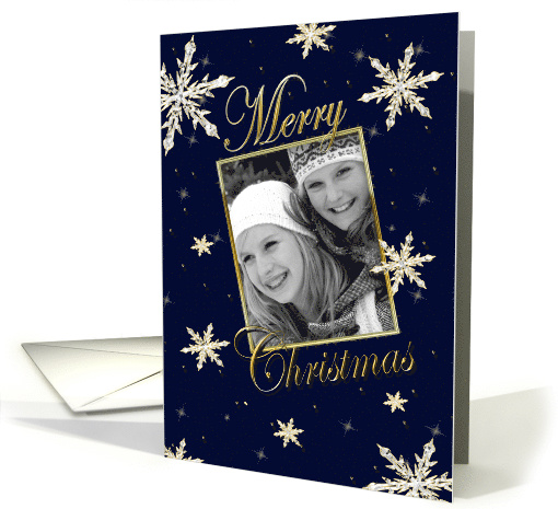 Christmas - Navy - Snowflakes - Photo Insert card (1326268)