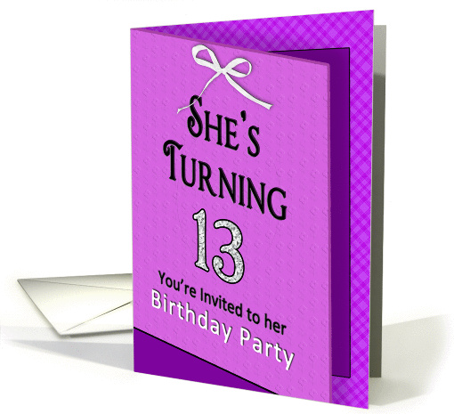 13th Birthday Party Invitation - Fuschia/Black/Card card (1329504)