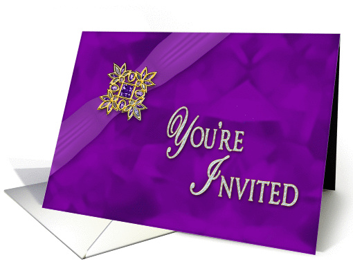 You're Invited - Fancy Purple Faux Gems card (1335070)
