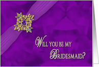 Bridal Party Invitation (Bridesmaid) Fancy Purple Faux Gems card