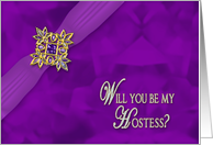 Bridal Party Invitation (Hostess) Fancy Purple Faux Gems card