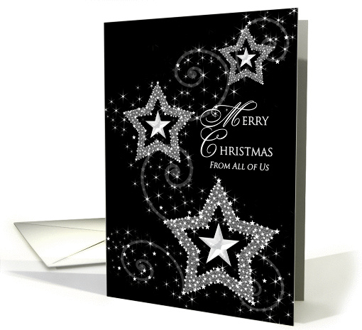 Merry Christmas - From all of Us - Sparkly Stars card (1340932)