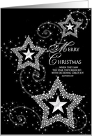 Merry Christmas - Christian Verse - Sparkly Stars card