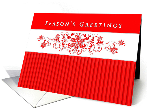 Season's Greetings - Red - Snowflakes - Fancy card (1342050)