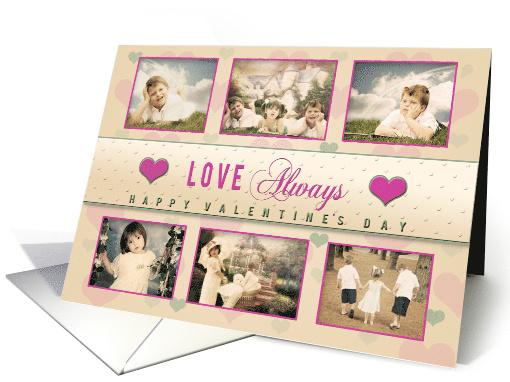 Valentine Photo Card - Hearts - (6 Photo inserts) card (1353776)
