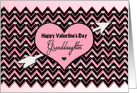 Valentine Chevron Print - Granddaughter - Pink/Black card