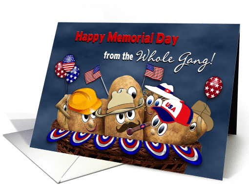 Memorial Day - From the Gang - Potato Family/Patriotic card (1354720)