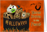 Halloween - Invitation - Potatoes/Onion in Costumes card