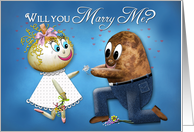 WILL YOU MARRY ME? Engagement - Potato Family Collection card