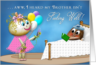 GET WELL BROTHER - Potato Family Collection - FUNNY card