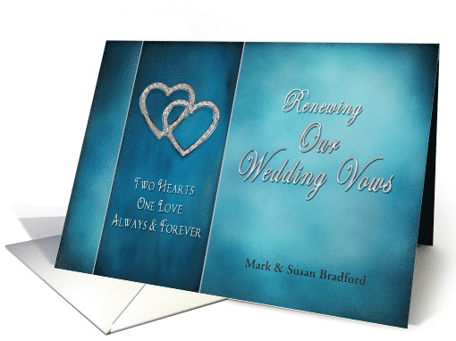 Invitation, Renewing Our Wedding Vows- Two Hearts card (1357748)