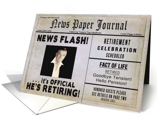 RETIREMENT - MALE - NEWS PAPER -Photo Insert card (1365262)