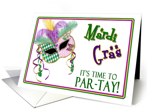 Mardi Gras Party Invitation - Decorative mask card (1368146)