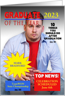 Graduation Invitation, Magazine Cover, Graduate of the Year, Photo card