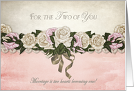 Wedding - Two of You - Retro Roses - Pink card