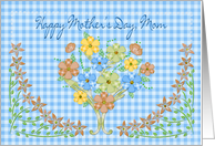 Mother’s Day - Mom -Gingham/Flowers card