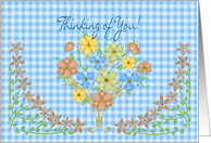 Thinking of You - Gingham/Flowers card