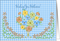 Get Well - Bluie Gingham/Flowers card